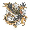 asian phoenix  tattoo design idea