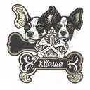 dog bone with the name klouse in it  tattoo design idea