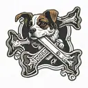 dog bone with the name klouse in it  tattoo design idea