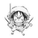 monkey D luffy tattoo design idea