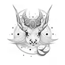 símbolo de Capricornio con laureles  tattoo design idea