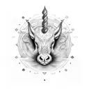 símbolo de Capricornio con laureles  tattoo design idea