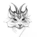 símbolo de Capricornio con laureles  tattoo design idea