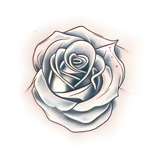 rose and fire tattoo design idea