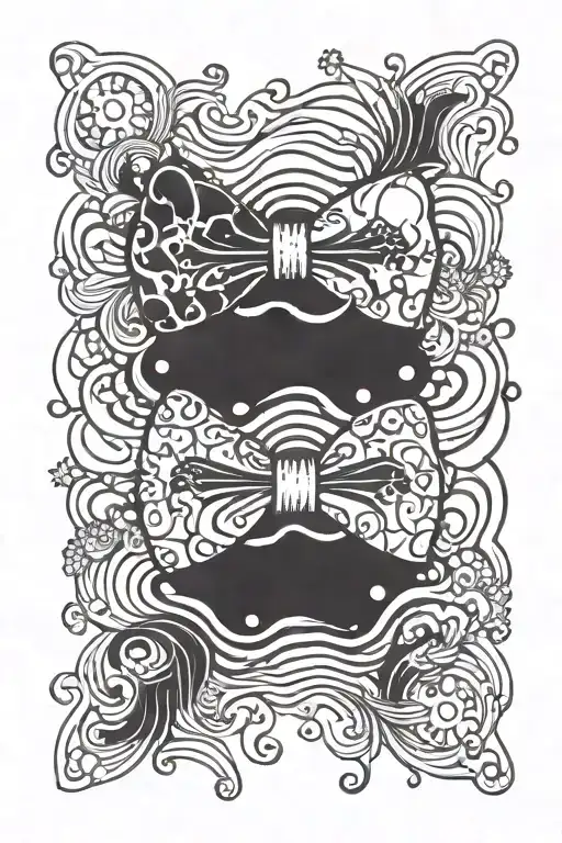 Black puddle with a bowtie tattoo design idea