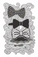 Black puddle with a bowtie tattoo design idea