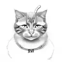Neo traditional cat tattoo design idea