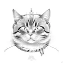 Neo traditional cat tattoo design idea