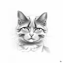 Neo traditional cat tattoo design idea