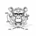 chinese zodiac with monkey, mouse and dragon tattoo design idea