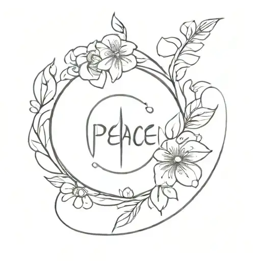 A subtle tattoo of a flower blooming into a heart shape, with the word 'peace' incorporated, reflecting the client's values of love and tranquility in a minimalist style tattoo design idea