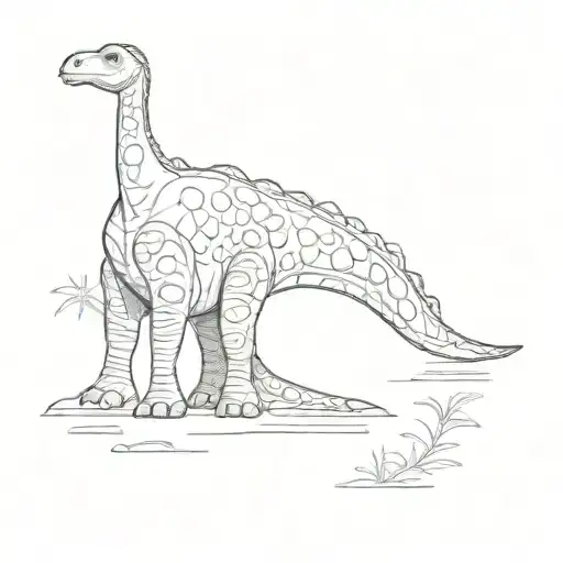 two brontosaurus hugging tattoo design idea