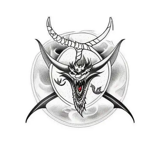 sleeve tattoo norse dragon wrapped sround sword  tattoo design idea
