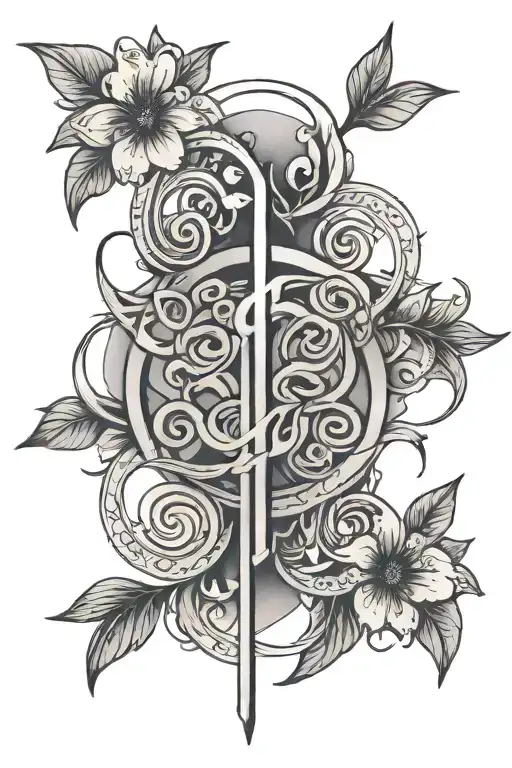 unalome, struggle, addiction, hope symbol tattoo design idea