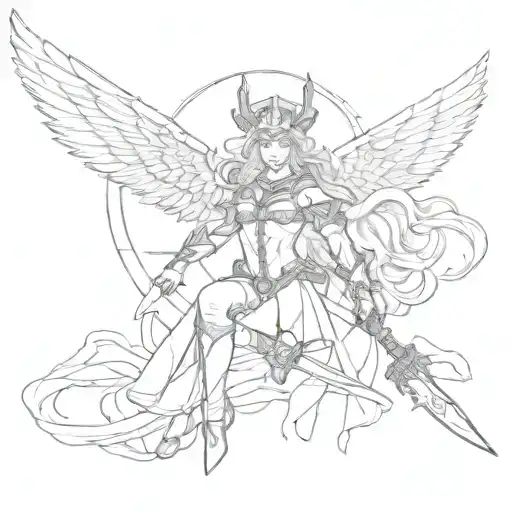 Valkyrie Freya Nordic Goddess demonstrating my strong mental,  tattoo design idea