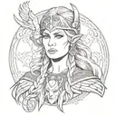 Valkyrie Freya Nordic Goddess Portrait demonstrating my strong mental,  tattoo design idea