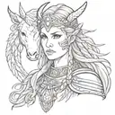 Valkyrie Freya Nordic Goddess Portrait demonstrating my strong mental,  tattoo design idea