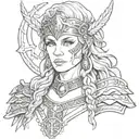 Valkyrie Freya Nordic Goddess Portrait demonstrating my strong mental,  tattoo design idea