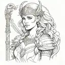 Valkyrie Freya Nordic Goddess Portrait demonstrating my strong mental,  tattoo design idea