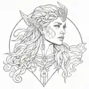 Freya Nordic Goddess Portrait demonstrating my strong mental tattoo design idea