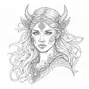 Freya Nordic Goddess Portrait demonstrating my strong mental tattoo design idea