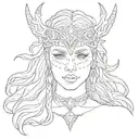 Freya Nordic Goddess Portrait demonstrating my strong mental tattoo design idea