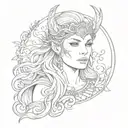 Freya Nordic Goddess Portrait demonstrating my strong mental tattoo design idea