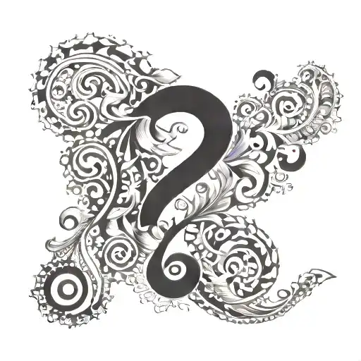 question mark tattoo design idea