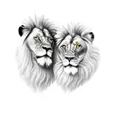 lion and female lion tattoo design idea