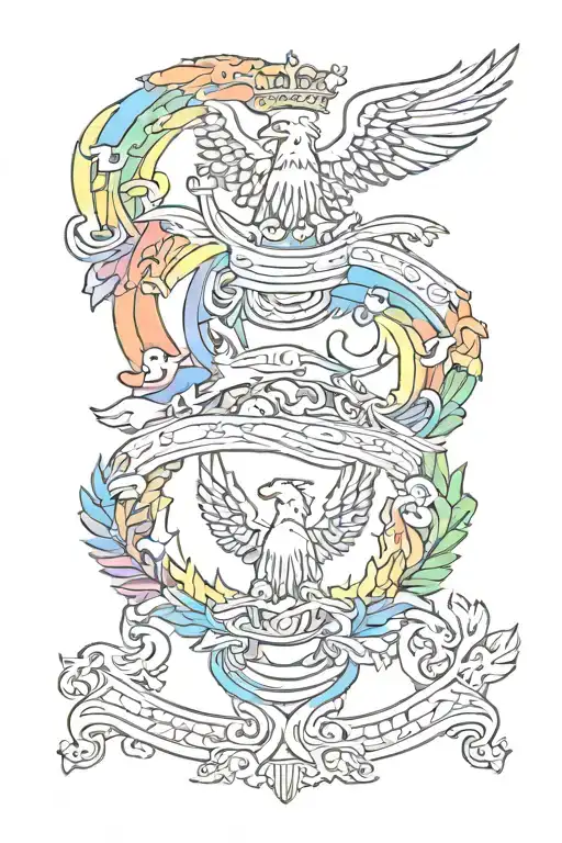 lgbt flag colors tattoo design idea