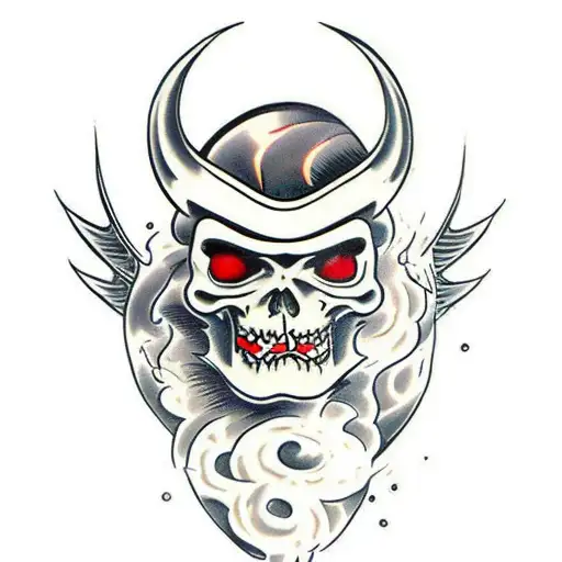 good vs evil battle scene tattoo design idea