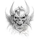 good vs evil battle scene tattoo design idea