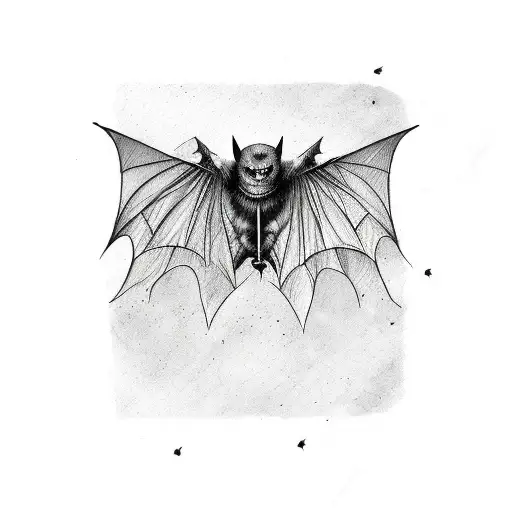 grunge bat wings tattoo design idea