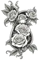 semicolon mixed with roses intertwined tattoo design idea