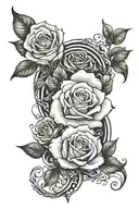 semicolon mixed with roses intertwined tattoo design idea