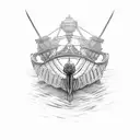 viking long boat  tattoo design idea