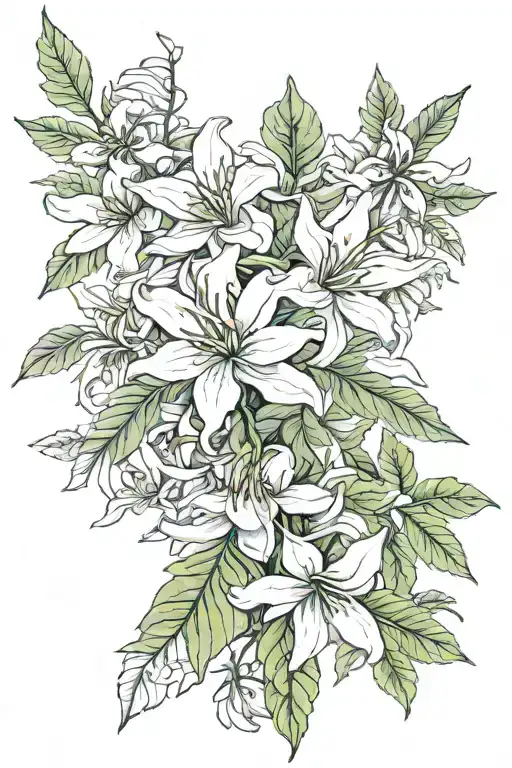  flowers endemic to the Philippines such as Ylang Ylang, Jade vine, anahaw leaf, do not use sampaguita. Crawling on arms tattoo design idea