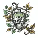 poison tree with heart symbol tattoo design idea