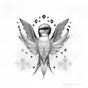  swallow bird  black and white tattoo design idea