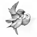  swallow bird  black and white tattoo design idea