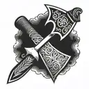 bearded axe tattoo design idea
