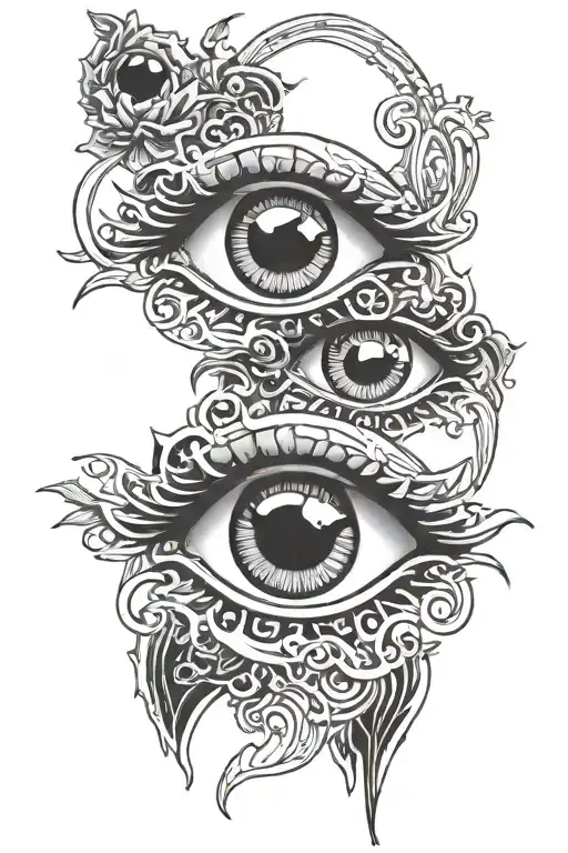 blinded eyes money tattoo design idea