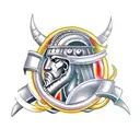 Trojan warrior with caduceus  tattoo design idea