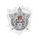 Trojan warrior with caduceus  tattoo design idea