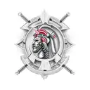 Trojan warrior with caduceus  tattoo design idea