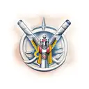 Trojan warrior with caduceus  tattoo design idea