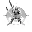 Trojan warrior with caduceus  tattoo design idea