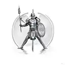 Trojan warrior with caduceus  tattoo design idea