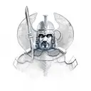 Trojan warrior with caduceus  tattoo design idea