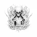 Cemetery Scary Dark Twisted tattoo design idea